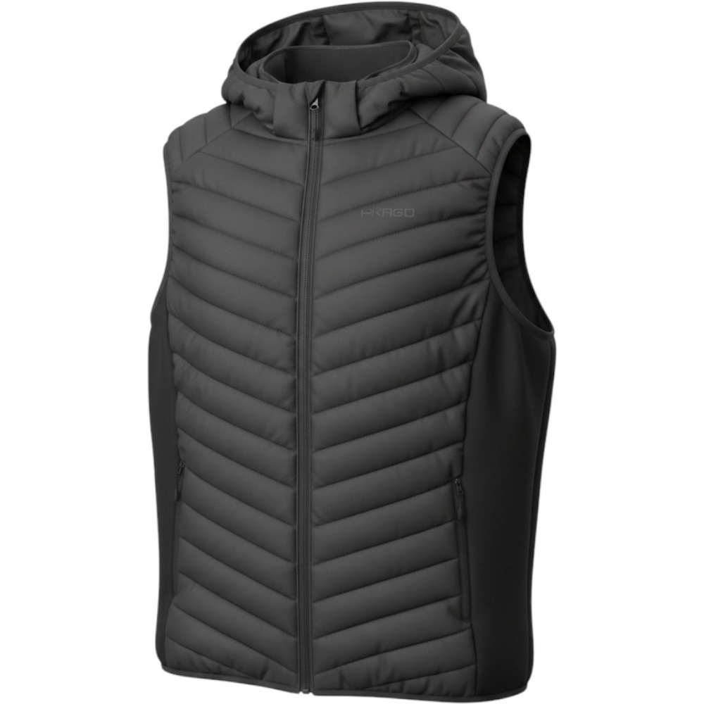 Akaso Puffer Vest Women 2XL Heated Hooded Dark Gray Quilted Winter Gorpcore Flaw